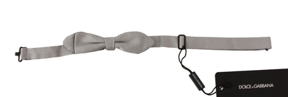  - Elegant Silk Gray Bow Tie