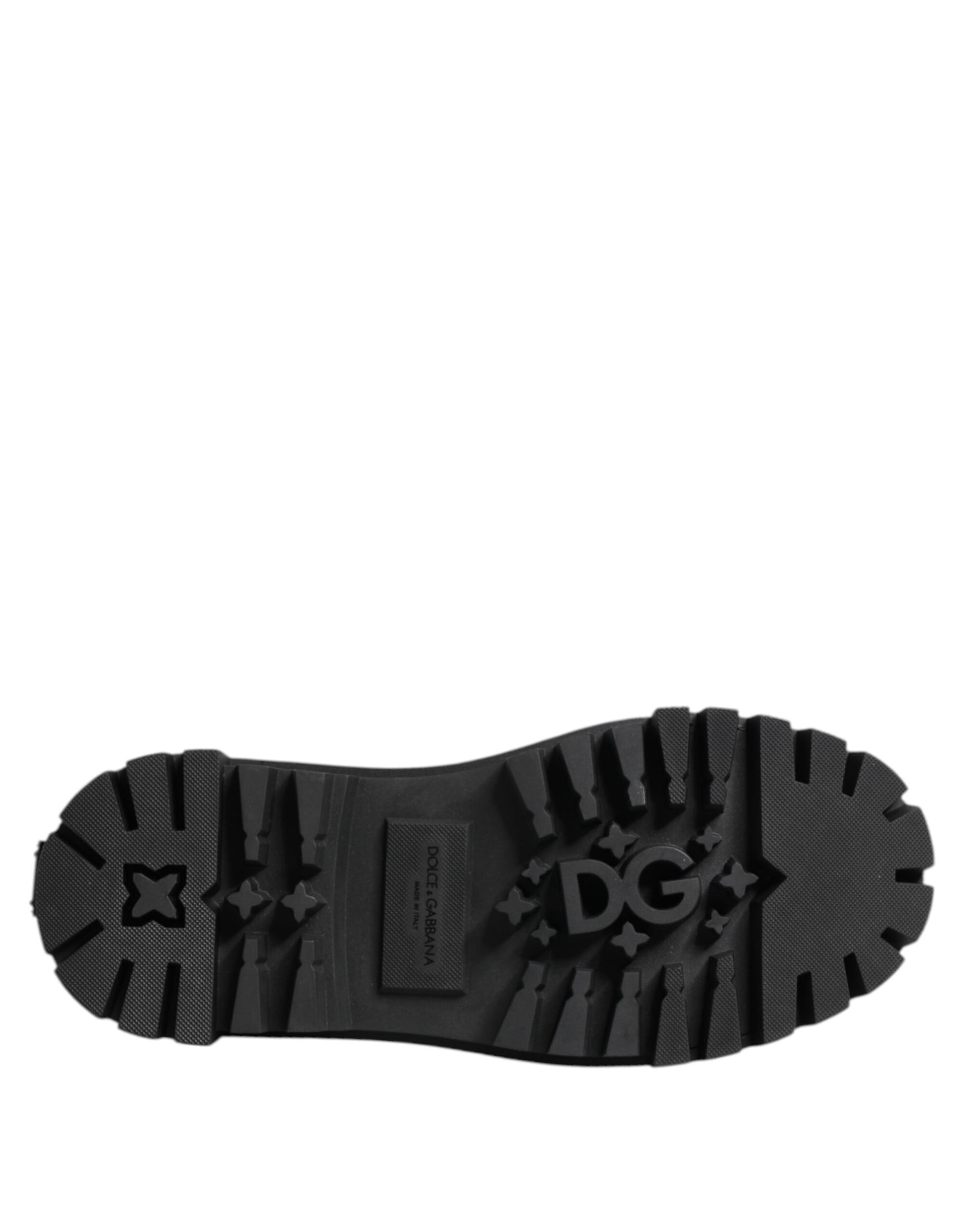 Dolce & Gabbana Black Leather Trekking Sneakers