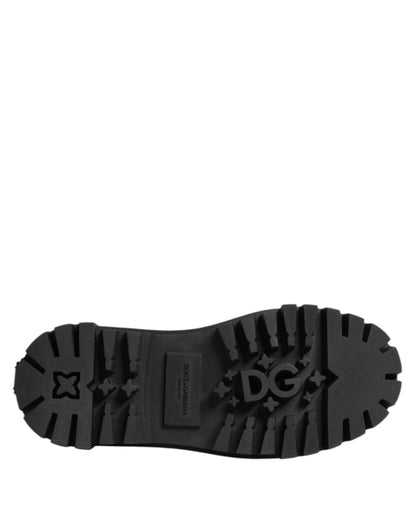 Dolce & Gabbana Black Leather Trekking Sneakers
