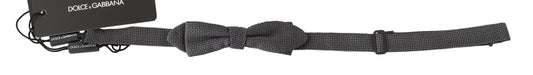  - Elegant Gray Silk Bow Tie