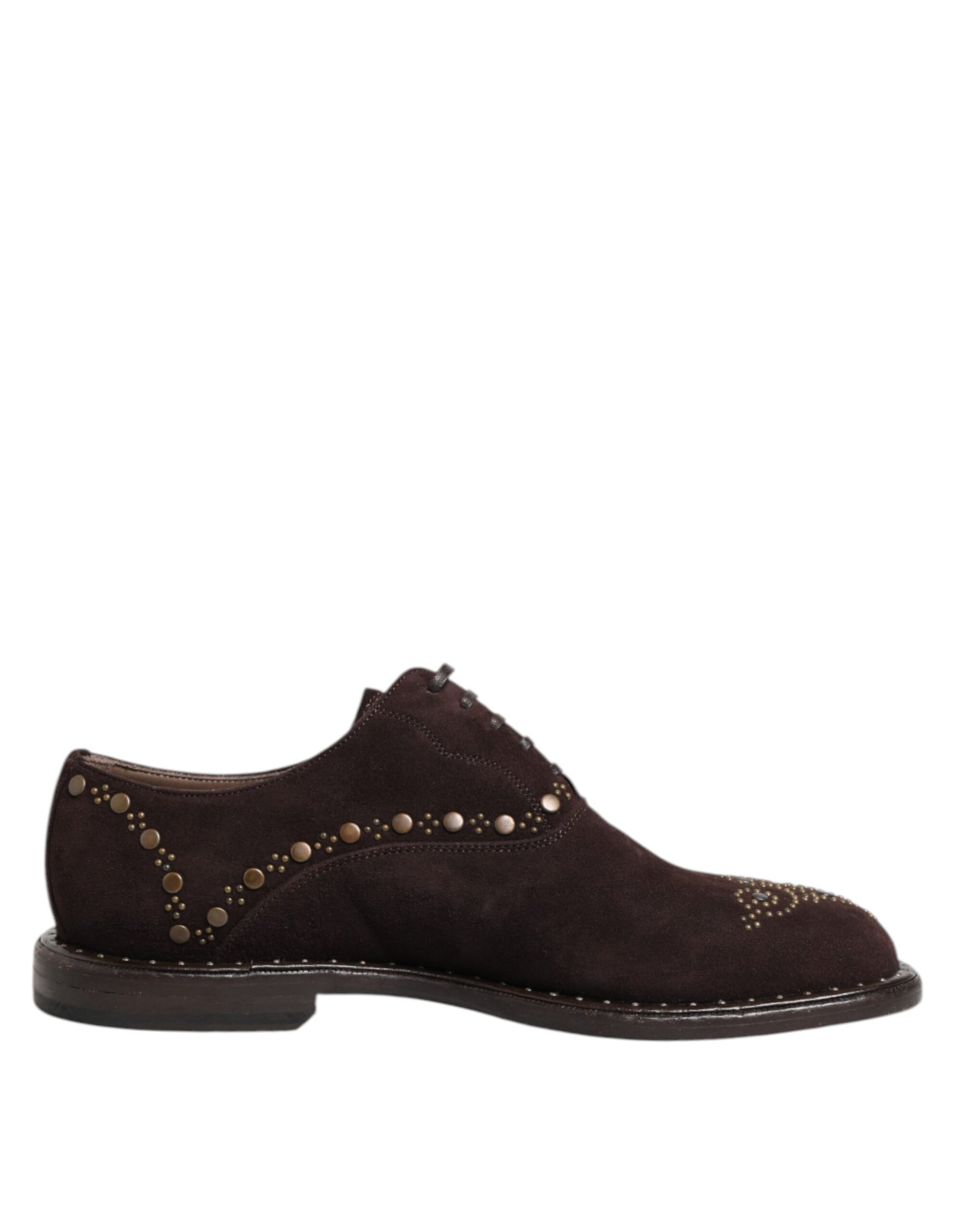 Dolce & Gabbana Elegant Brown Velvet Oxford Lace-up Shoes