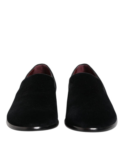 Dolce & Gabbana Black Velvet Loafers - Men’s Formal Dress Shoes