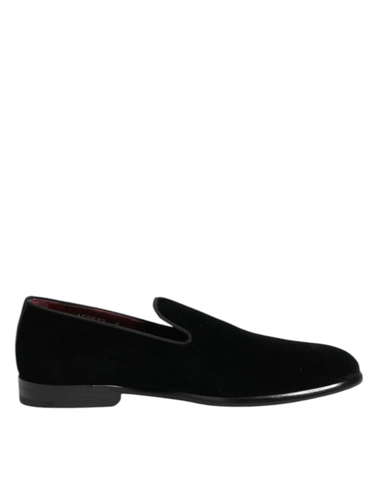 Dolce & Gabbana Black Velvet Loafers - Men’s Formal Dress Shoes