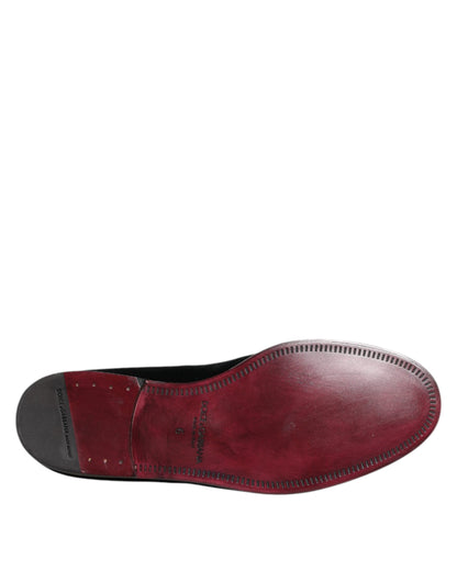 Dolce & Gabbana Black Velvet Loafers - Men’s Formal Dress Shoes