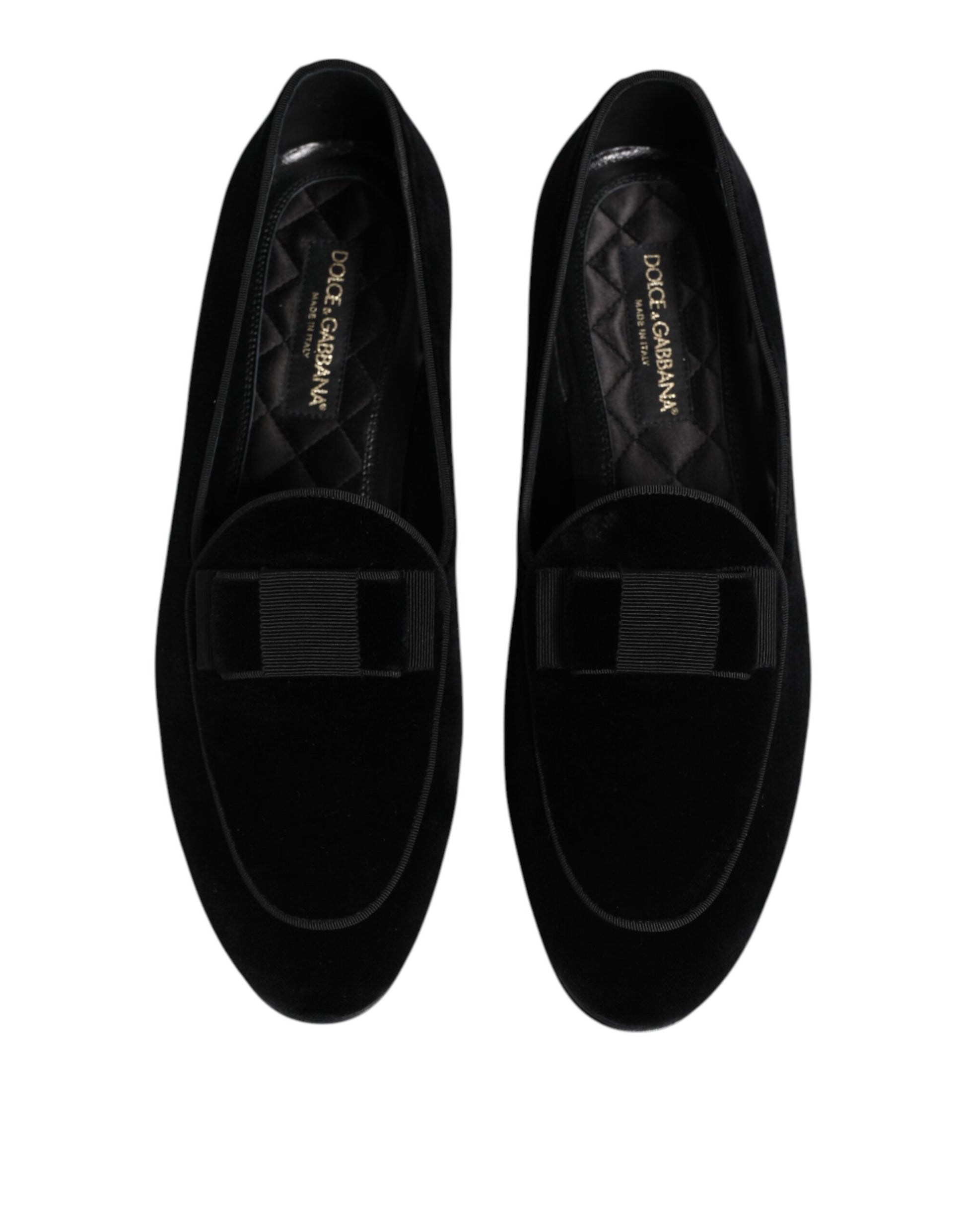 Dolce & Gabbana Black Velvet Loafers - Formal Men's Dress Shoes
