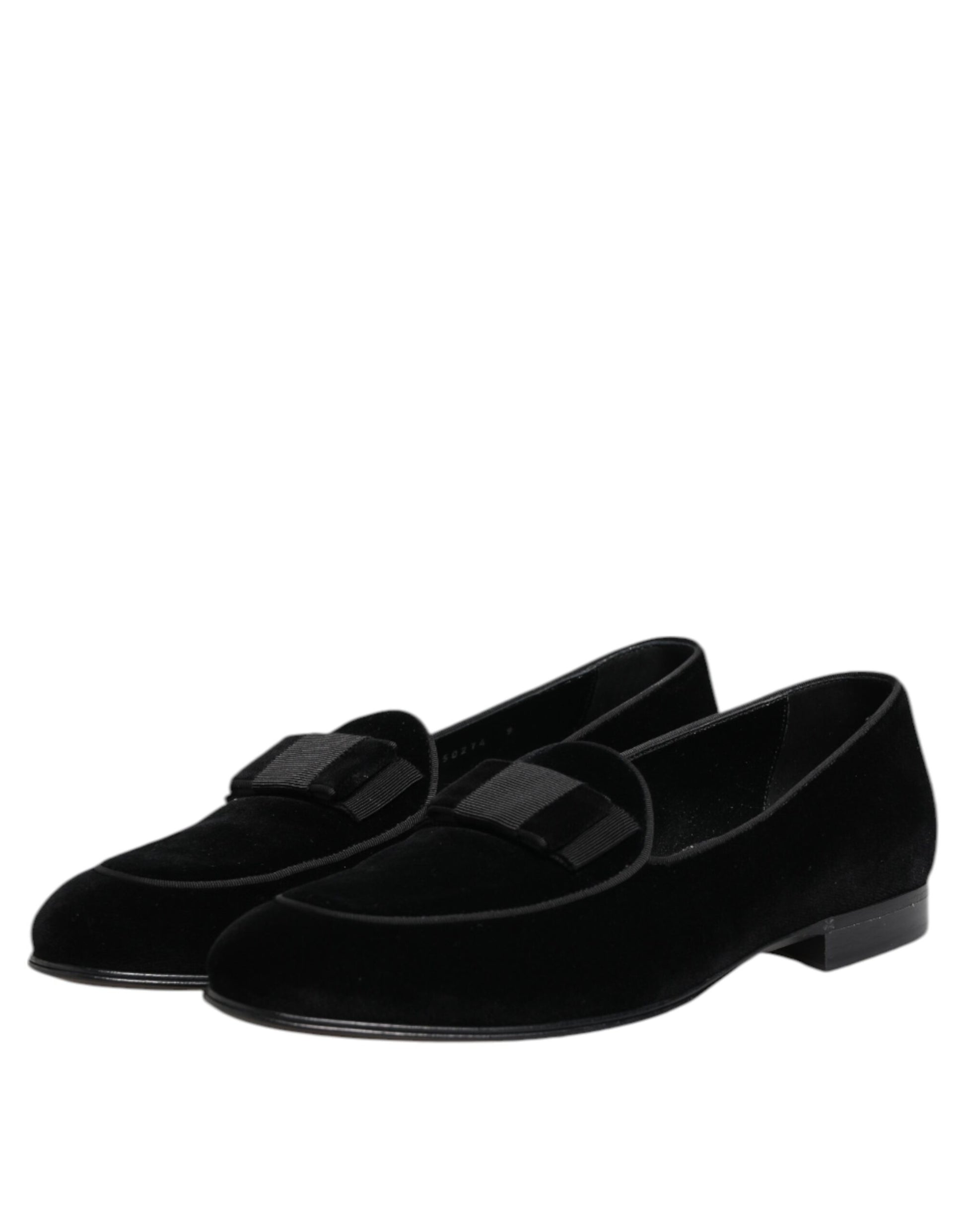 Dolce & Gabbana Black Velvet Loafers - Formal Men's Dress Shoes