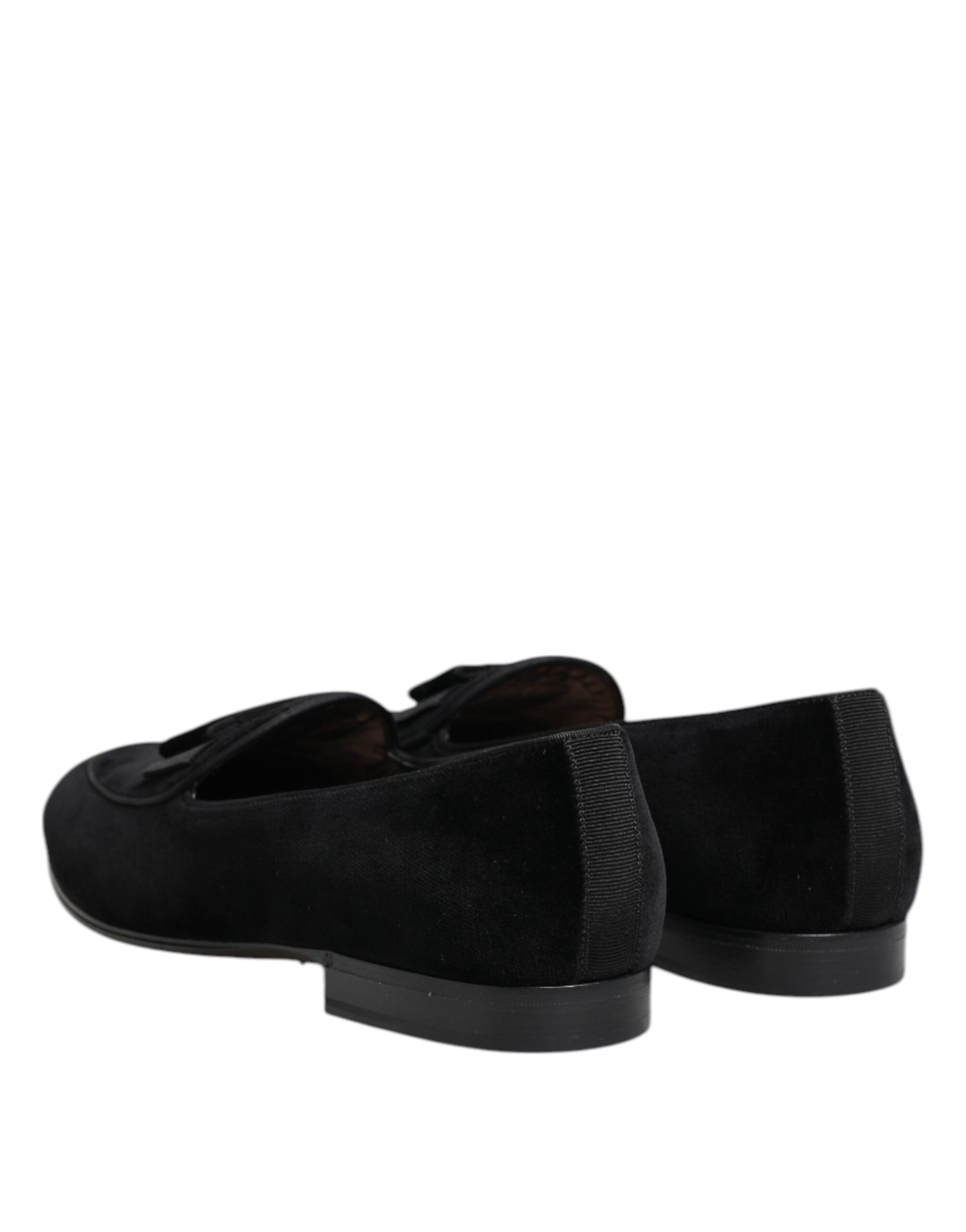 Dolce & Gabbana Black Velvet Loafers - Formal Men's Dress Shoes