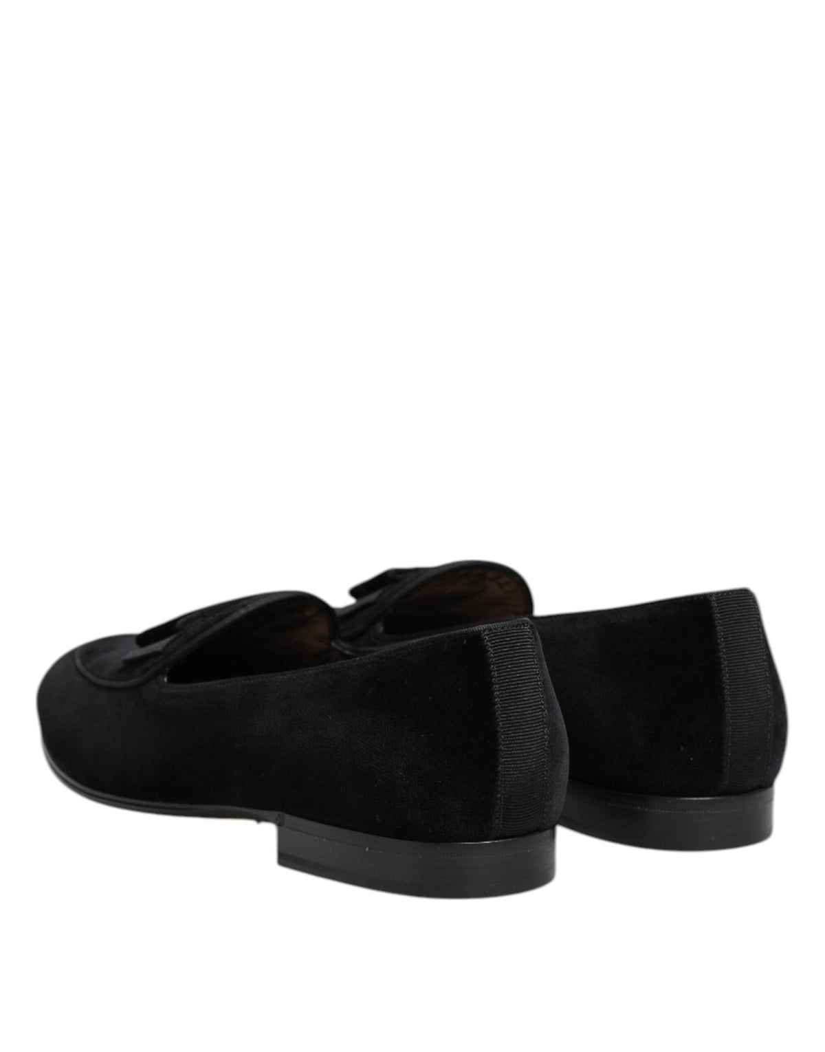 Dolce & Gabbana Black Velvet Loafers - Formal Men's Dress Shoes