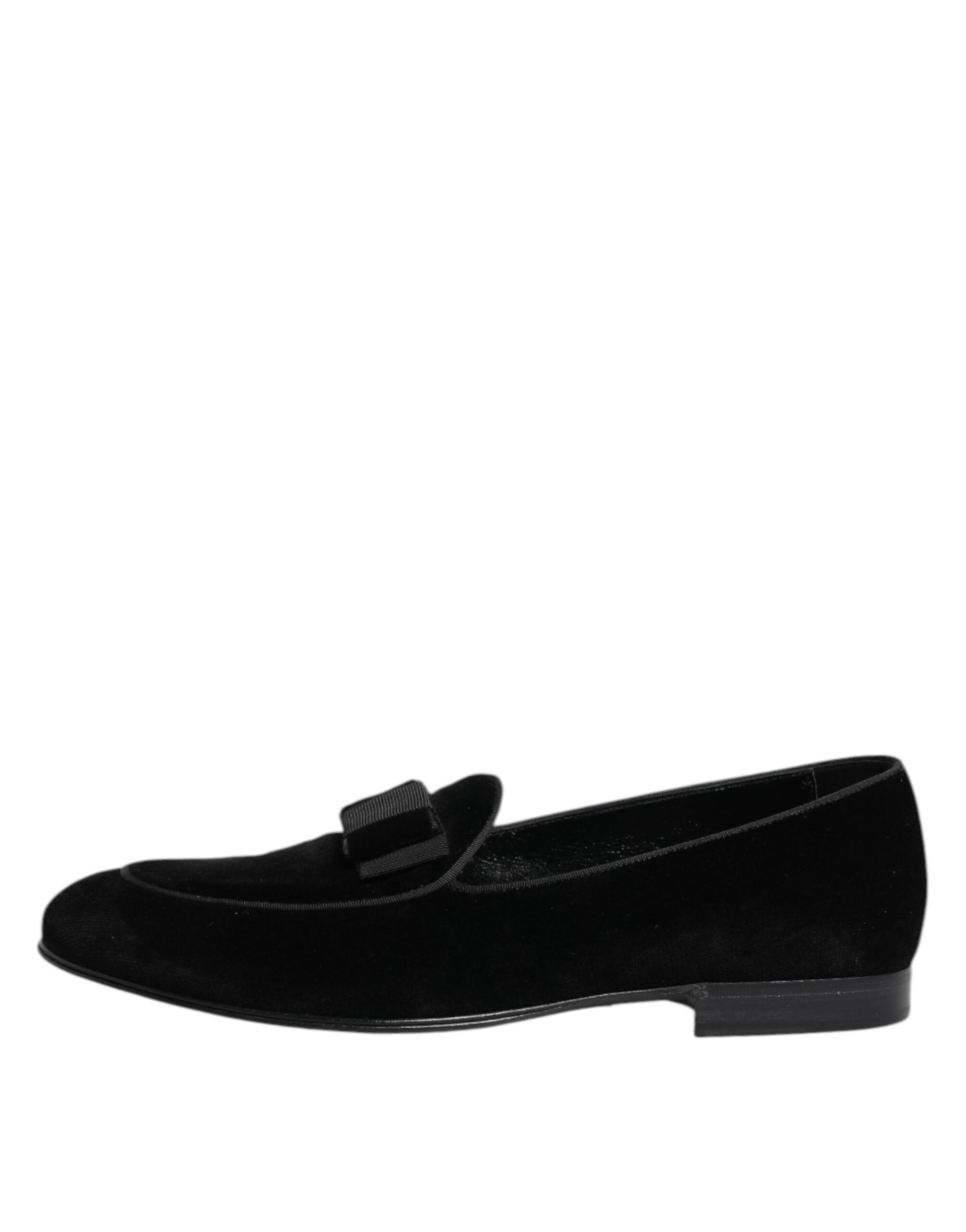 Dolce & Gabbana Black Velvet Loafers - Formal Men's Dress Shoes