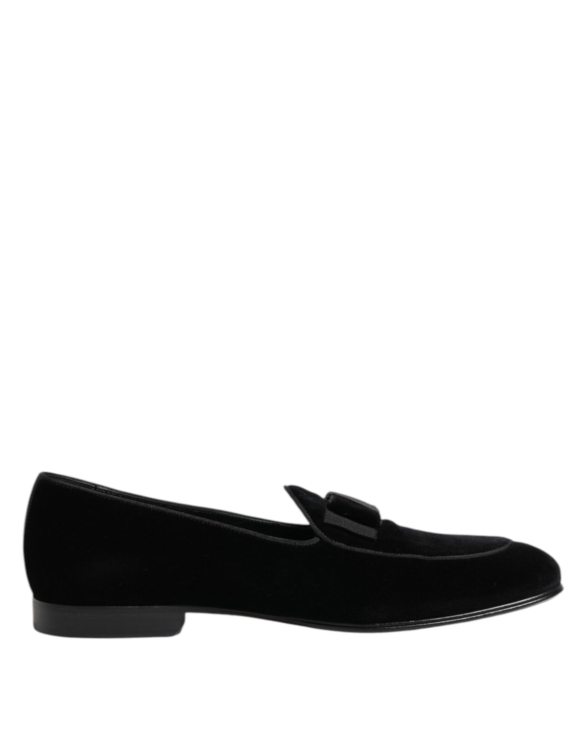 Dolce & Gabbana Black Velvet Loafers - Formal Men's Dress Shoes