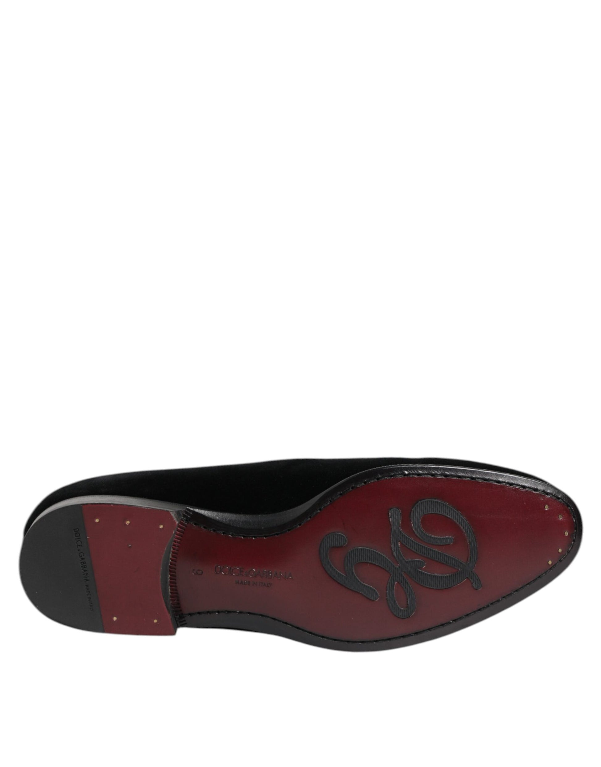 Dolce & Gabbana Black Velvet Loafers - Formal Men's Dress Shoes