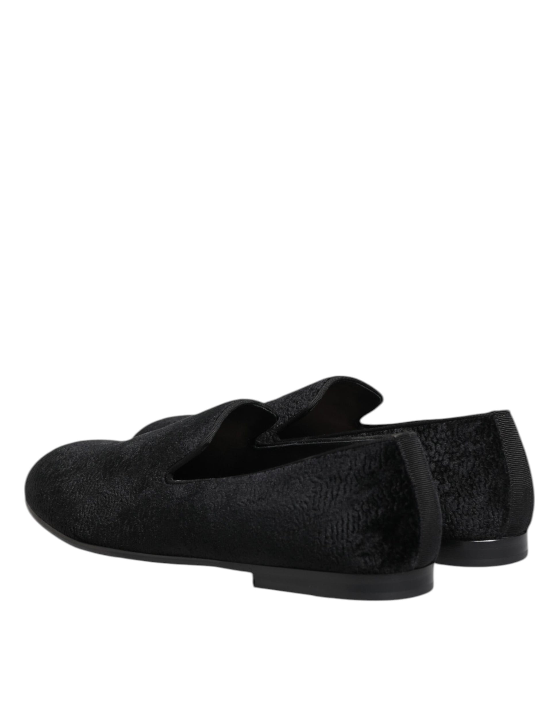 Dolce & Gabbana Black Jacquard Loafers – Exquisite Formal Men's Dress Shoes