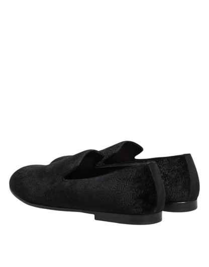 Dolce & Gabbana Black Jacquard Loafers – Exquisite Formal Men's Dress Shoes
