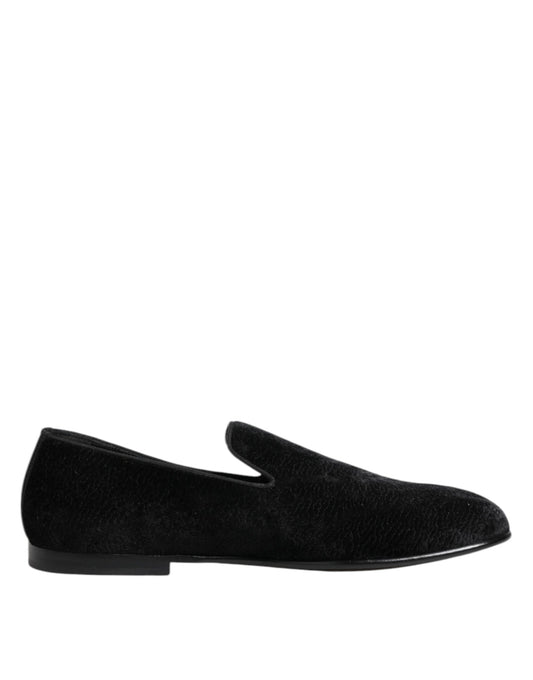 Dolce & Gabbana Black Jacquard Loafers – Exquisite Formal Men's Dress Shoes