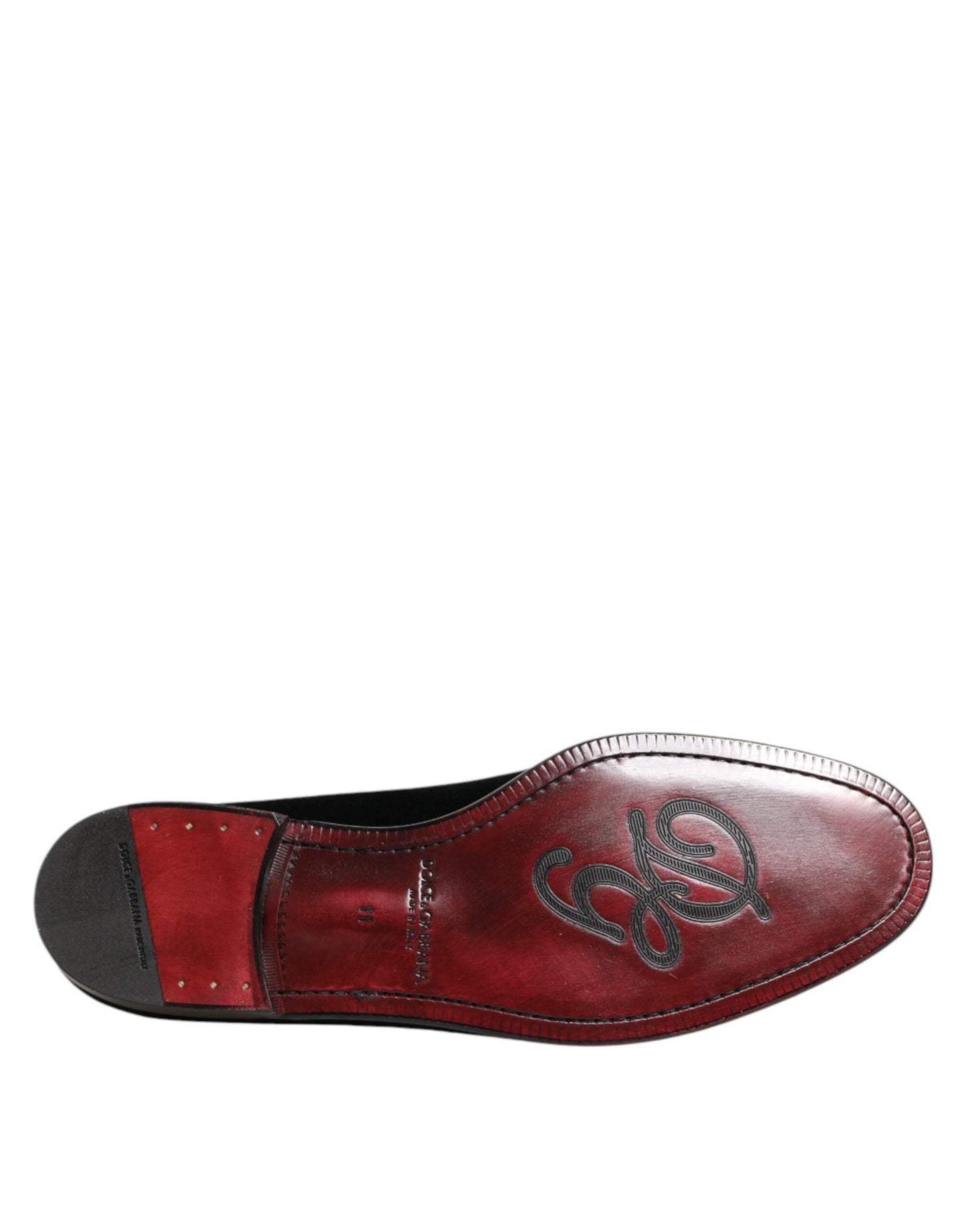 Dolce & Gabbana Black Velvet Slip On Loafers for Men