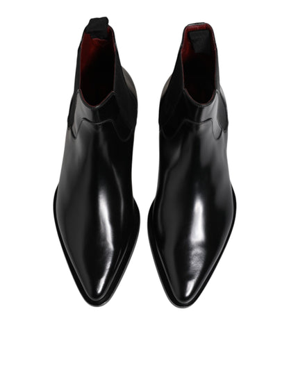 Dolce & Gabbana Black Leather MILLENIALS Mid Calf Boots