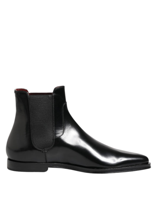 Dolce & Gabbana Black Leather MILLENIALS Mid Calf Boots