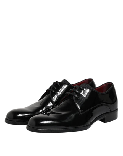 Dolce & Gabbana Black Leather Lace Up Men's Derby Formal Shoes