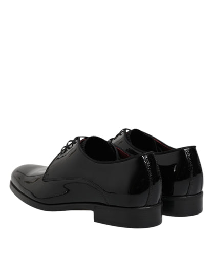 Dolce & Gabbana Black Leather Lace Up Men's Derby Formal Shoes
