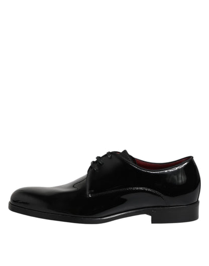 Dolce & Gabbana Black Leather Lace Up Men's Derby Formal Shoes