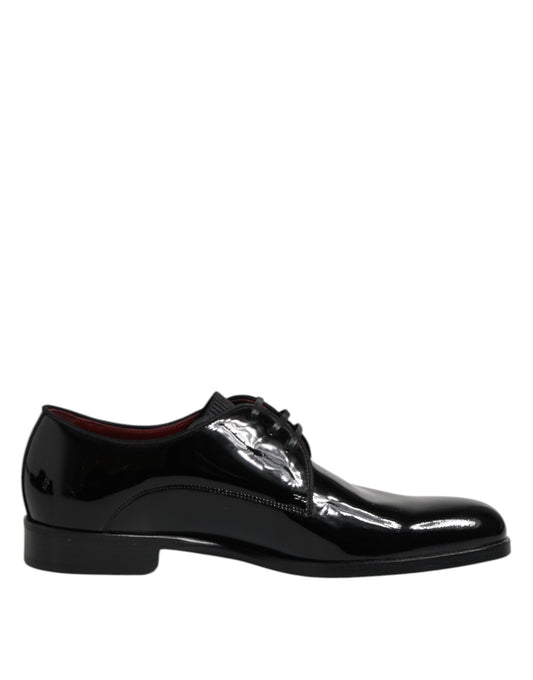Dolce & Gabbana Black Leather Lace Up Men's Derby Formal Shoes