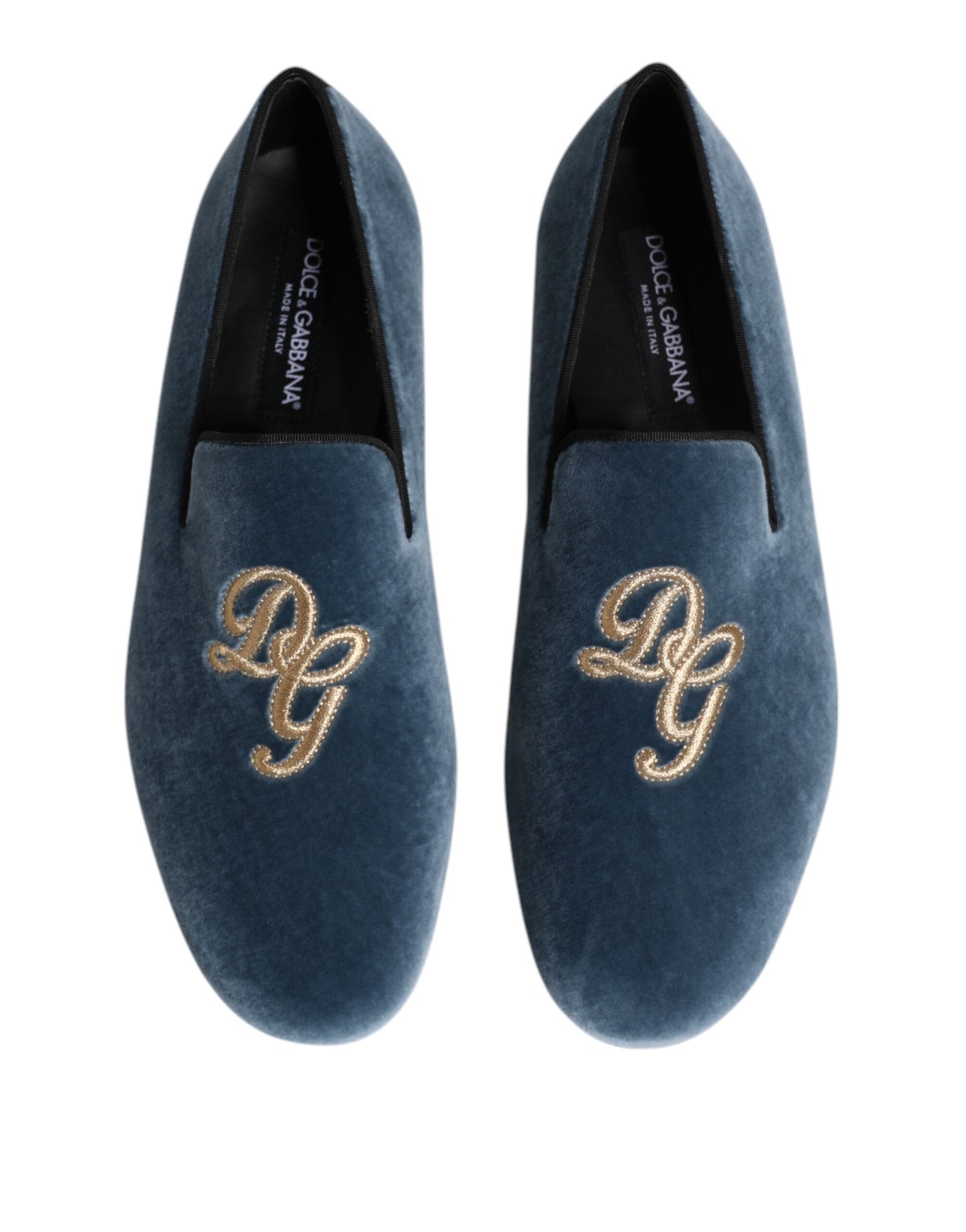 Dolce & Gabbana Blue Velvet DG Logo Loafers - Elevate Your Formal Wear