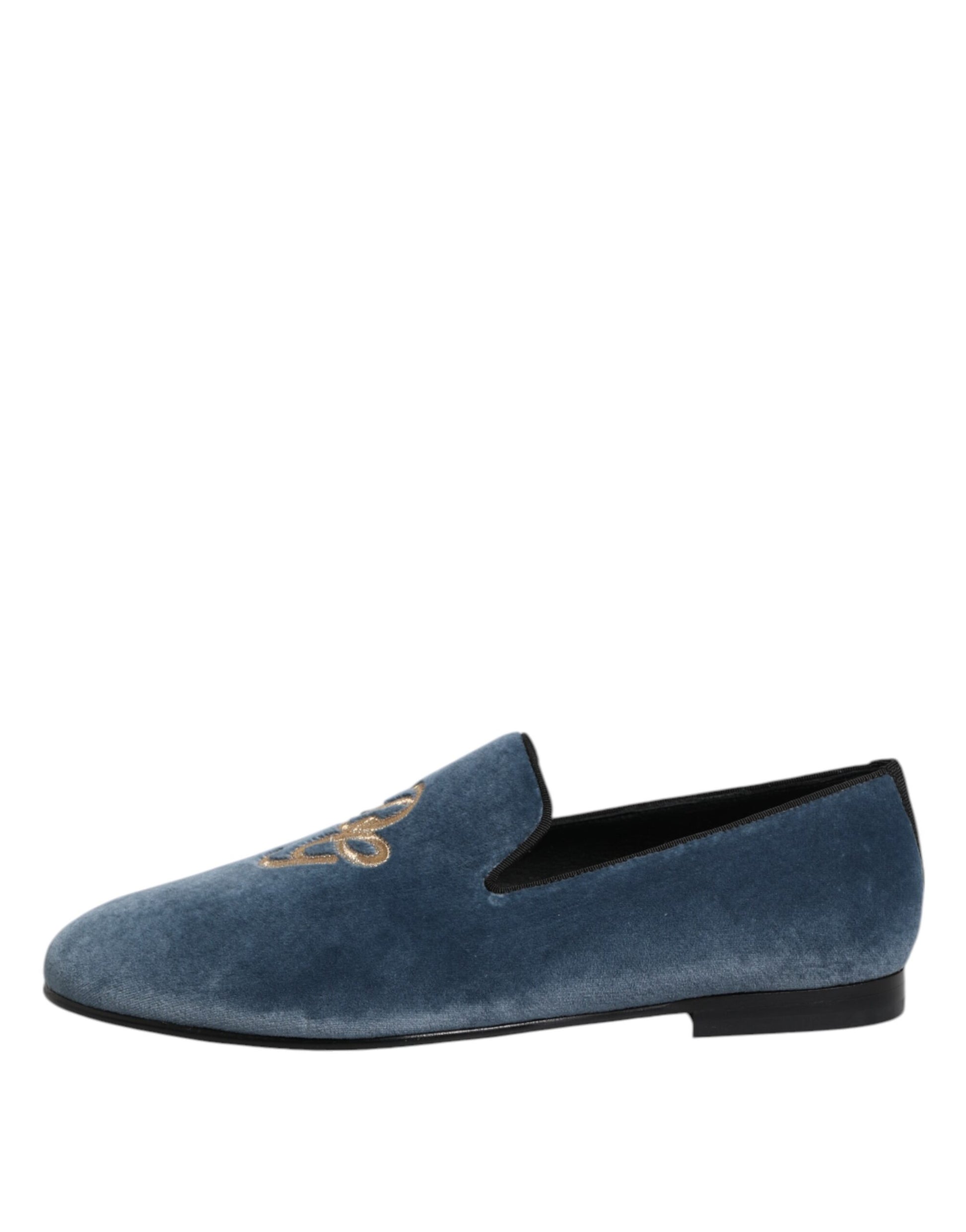 Dolce & Gabbana Blue Velvet DG Logo Loafers - Elevate Your Formal Wear