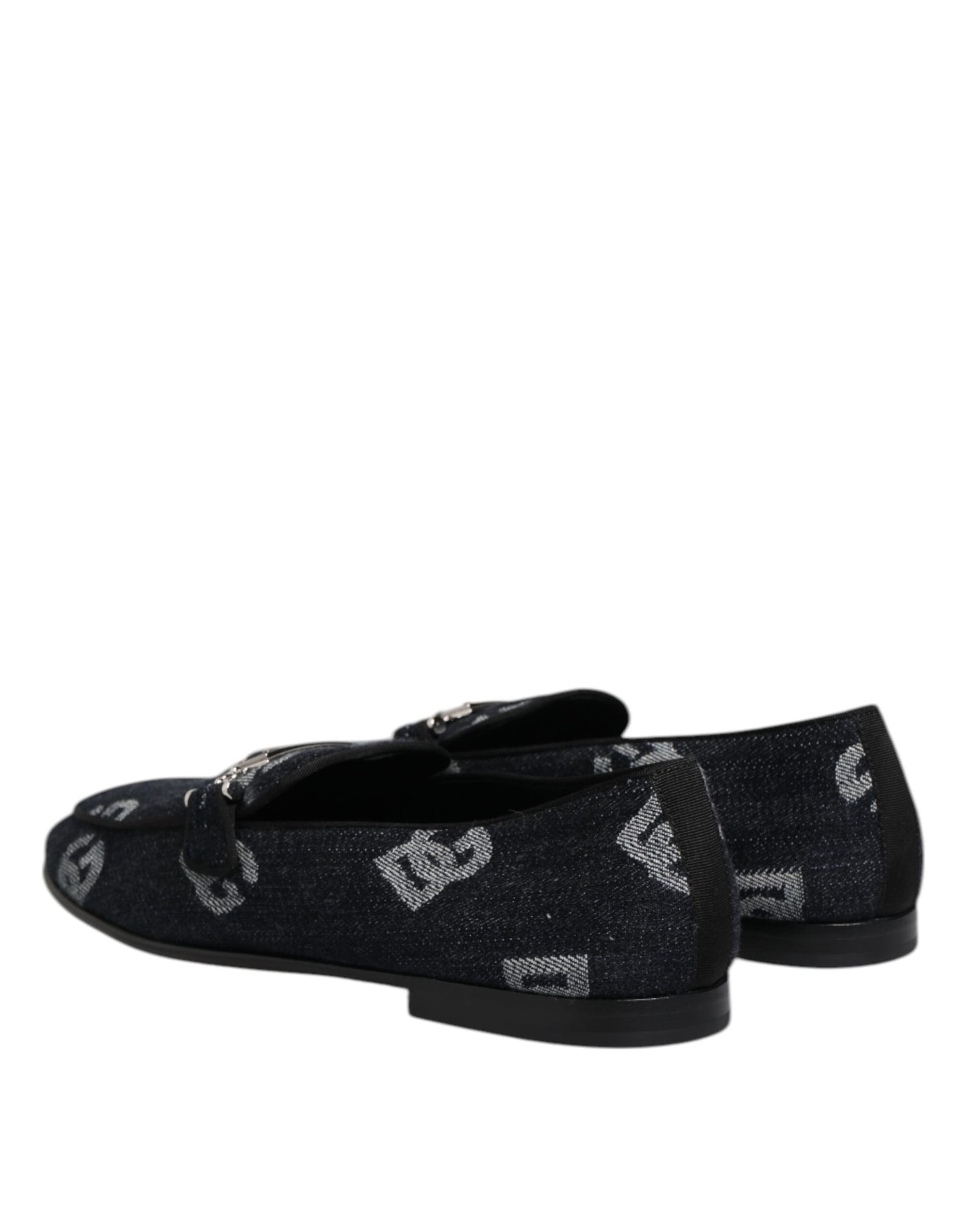 Dolce & Gabbana Blue Logo Cotton Loafers - Exquisite Formal Dress Shoes