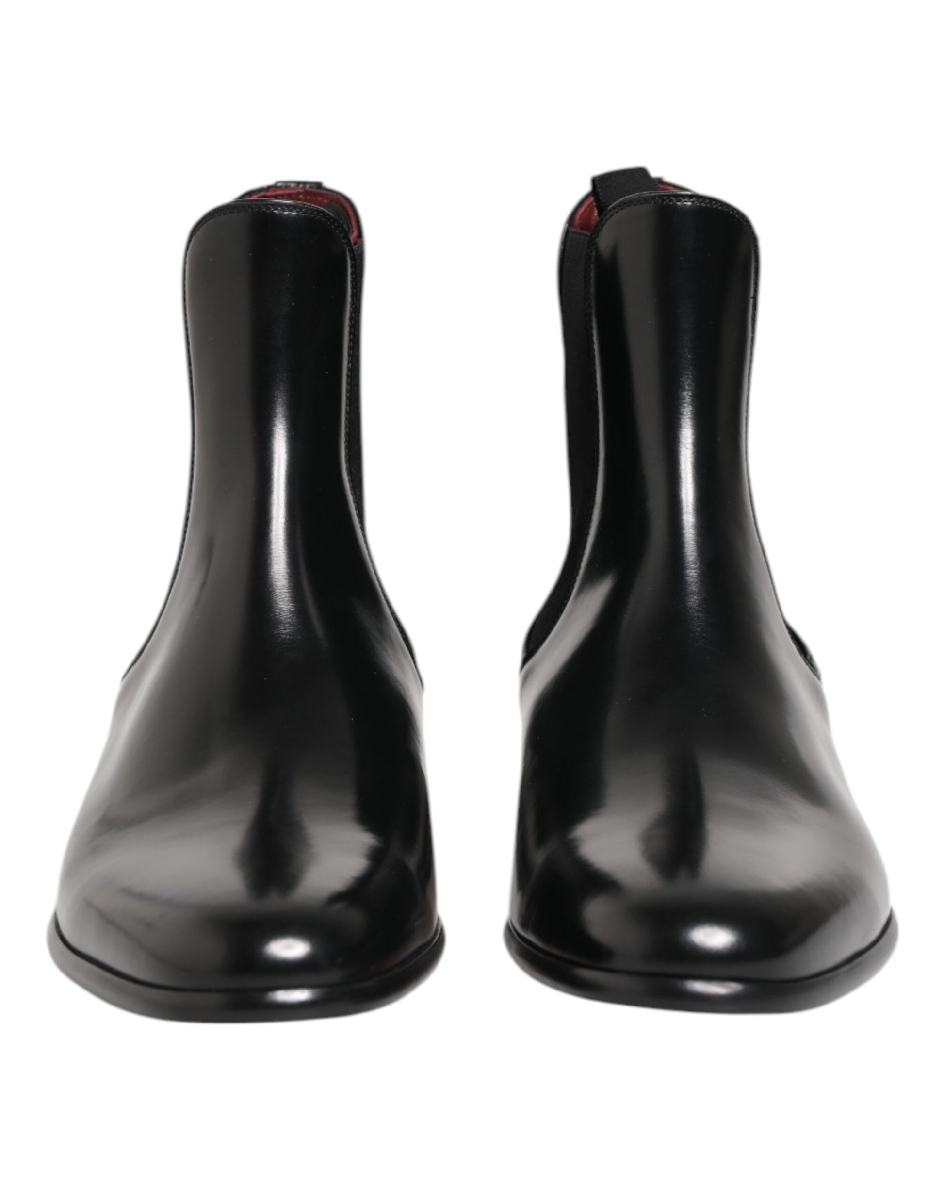Dolce & Gabbana Black Chelsea Slip-On Mid Calf Boots