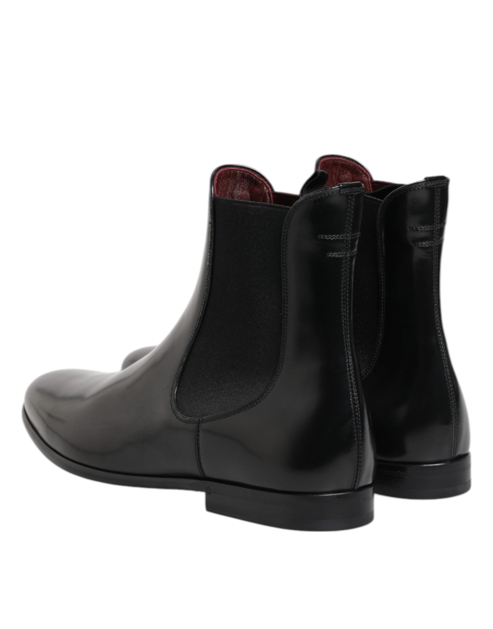 Dolce & Gabbana Black Chelsea Slip-On Mid Calf Boots
