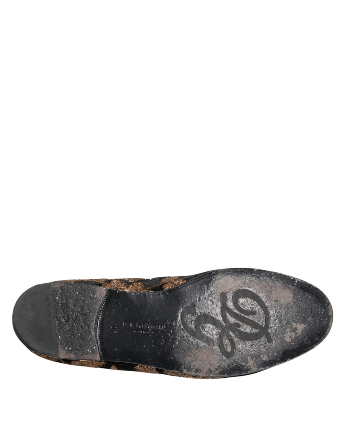 Dolce & Gabbana Black Floral Embroidery Men Loafers Shoes