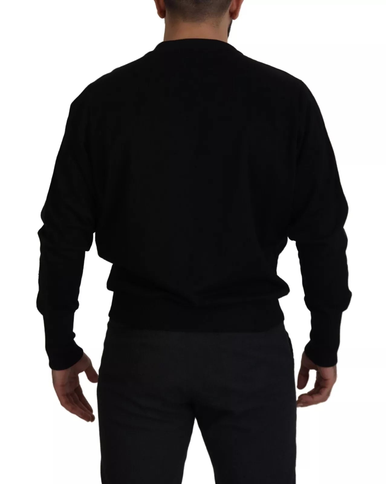 Dolce & Gabbana Black Cotton Crewneck Sweatshirt