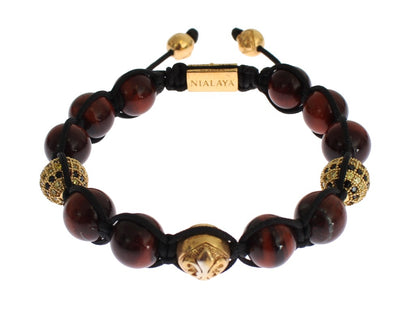  - Radiant Red Tiger Eye & CZ Gold Bracelet