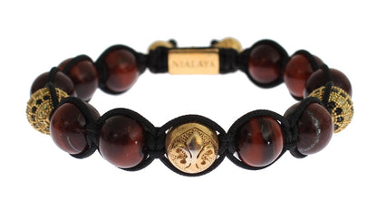  - Radiant Red Tiger Eye & CZ Gold Bracelet