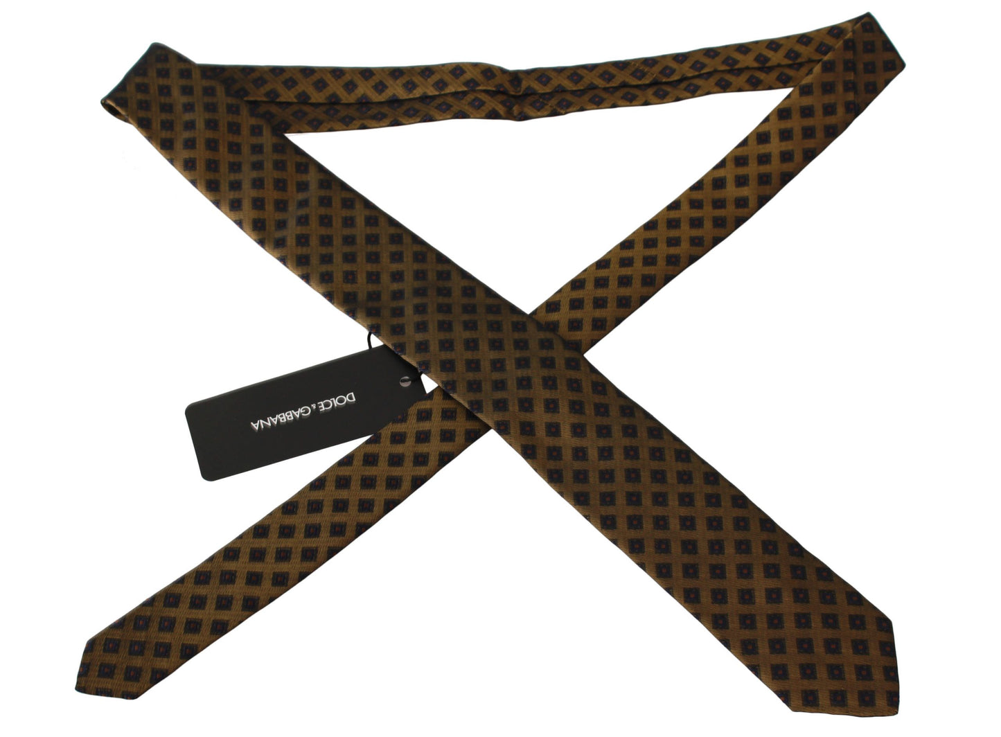  - Elegant Brown Patterned Silk Blend Necktie