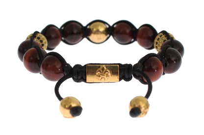  - Radiant Red Tiger Eye & CZ Gold Bracelet