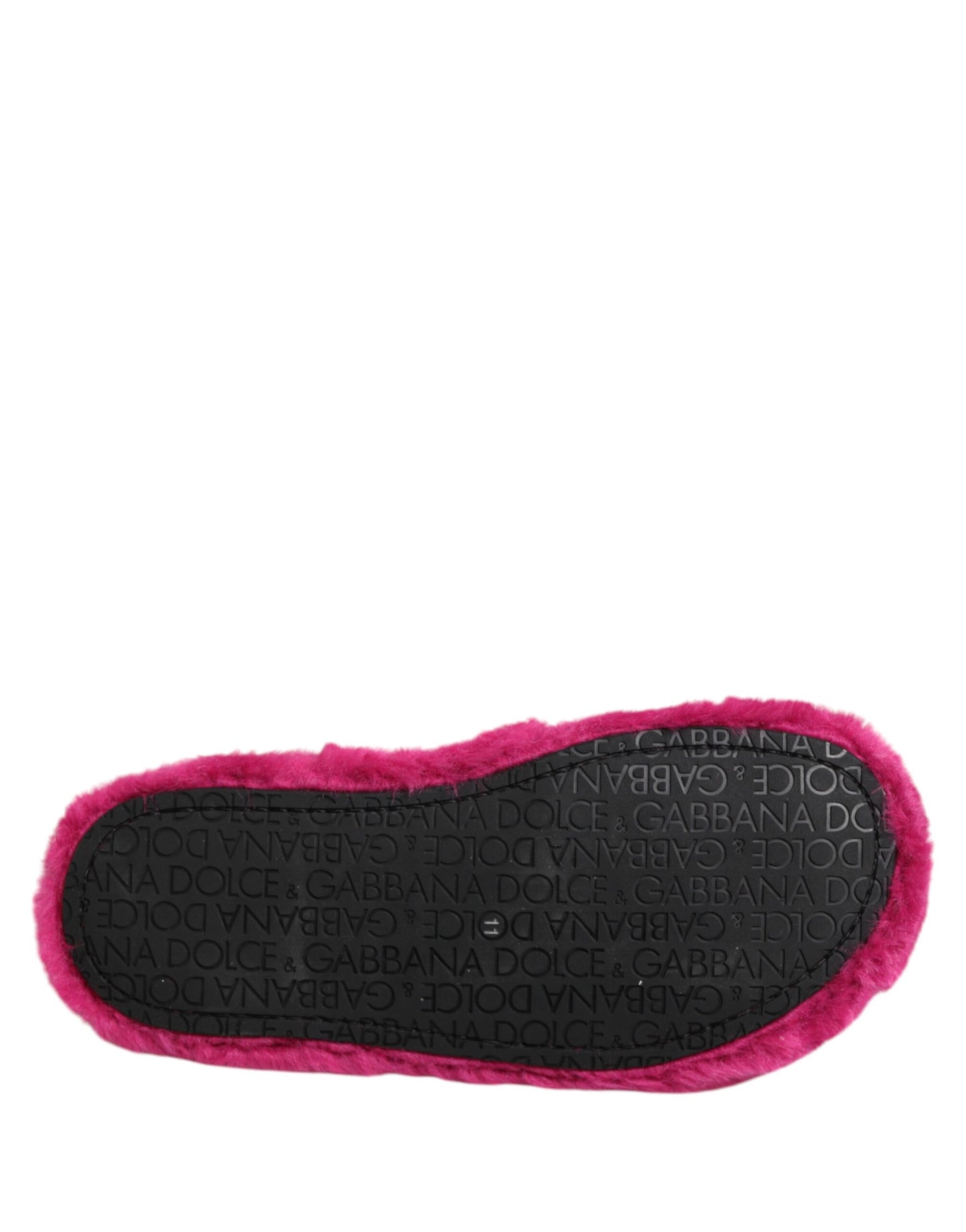 Dolce & Gabbana Pink Acrylic Faux Fur Men's Flats Sandals