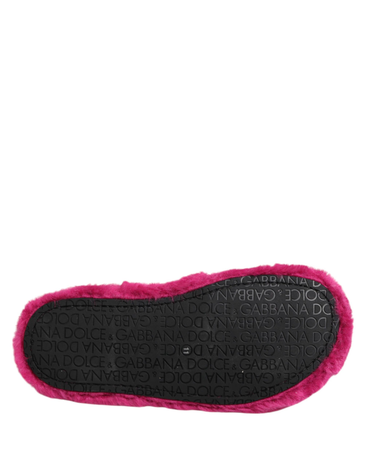 Dolce & Gabbana Pink Acrylic Faux Fur Men's Flats Sandals