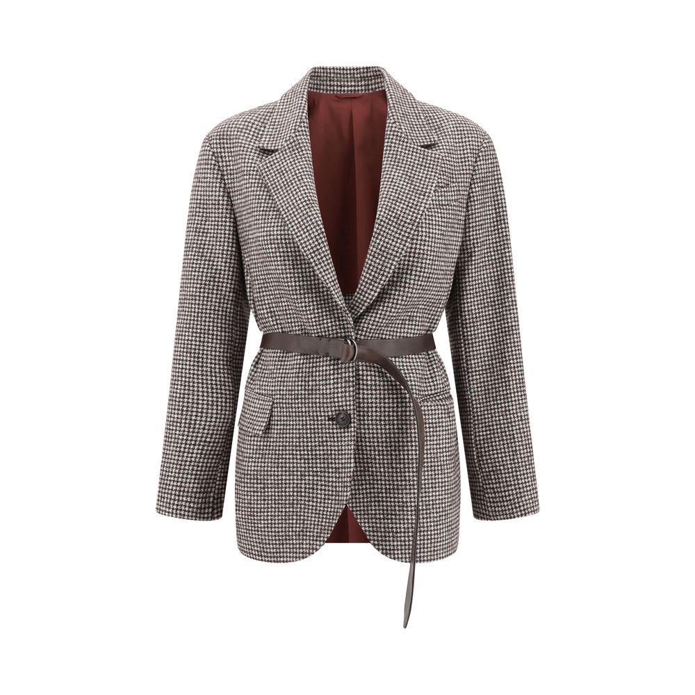 Brunello Cucinelli Wool Blazer Jacket with Belt
