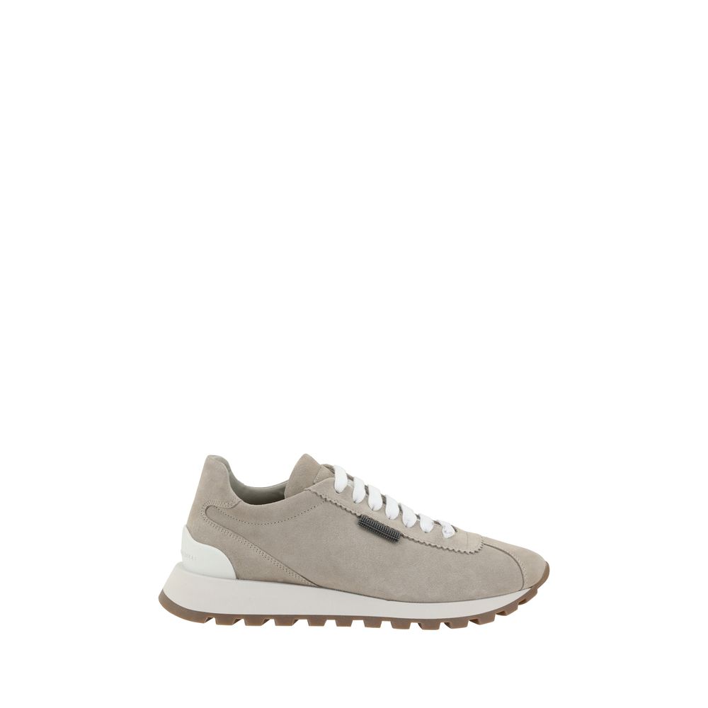 Brunello Cucinelli Leather Sneakers with Iconic Embellishments