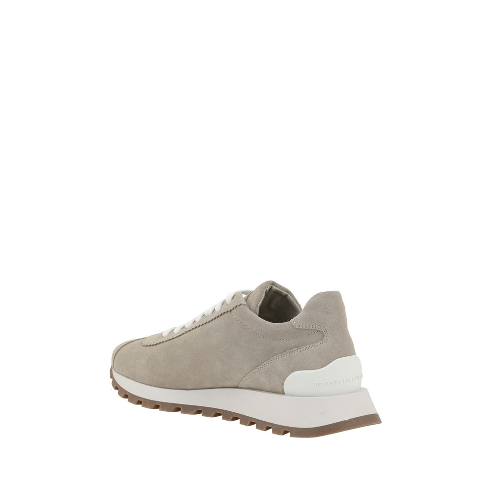 Brunello Cucinelli Leather Sneakers with Iconic Embellishments