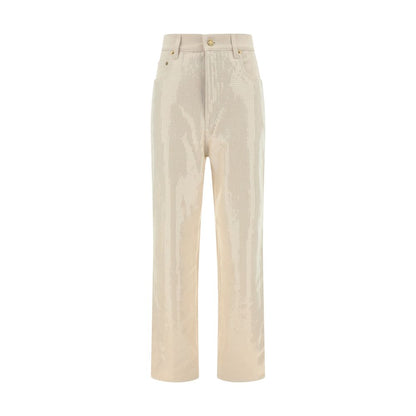 Golden Goose Cotton Denim Pants with Sequins