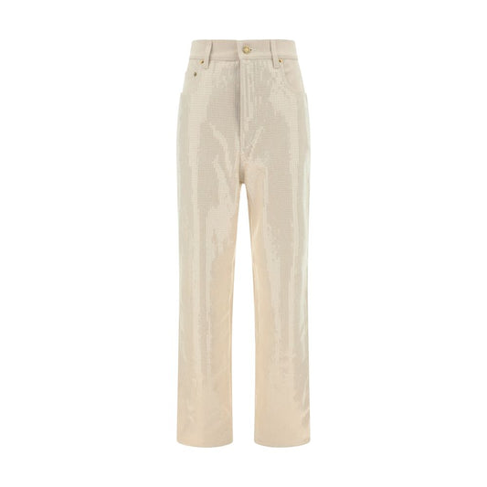 Golden Goose Cotton Denim Pants with Sequins