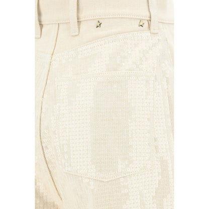 Golden Goose Cotton Denim Pants with Sequins