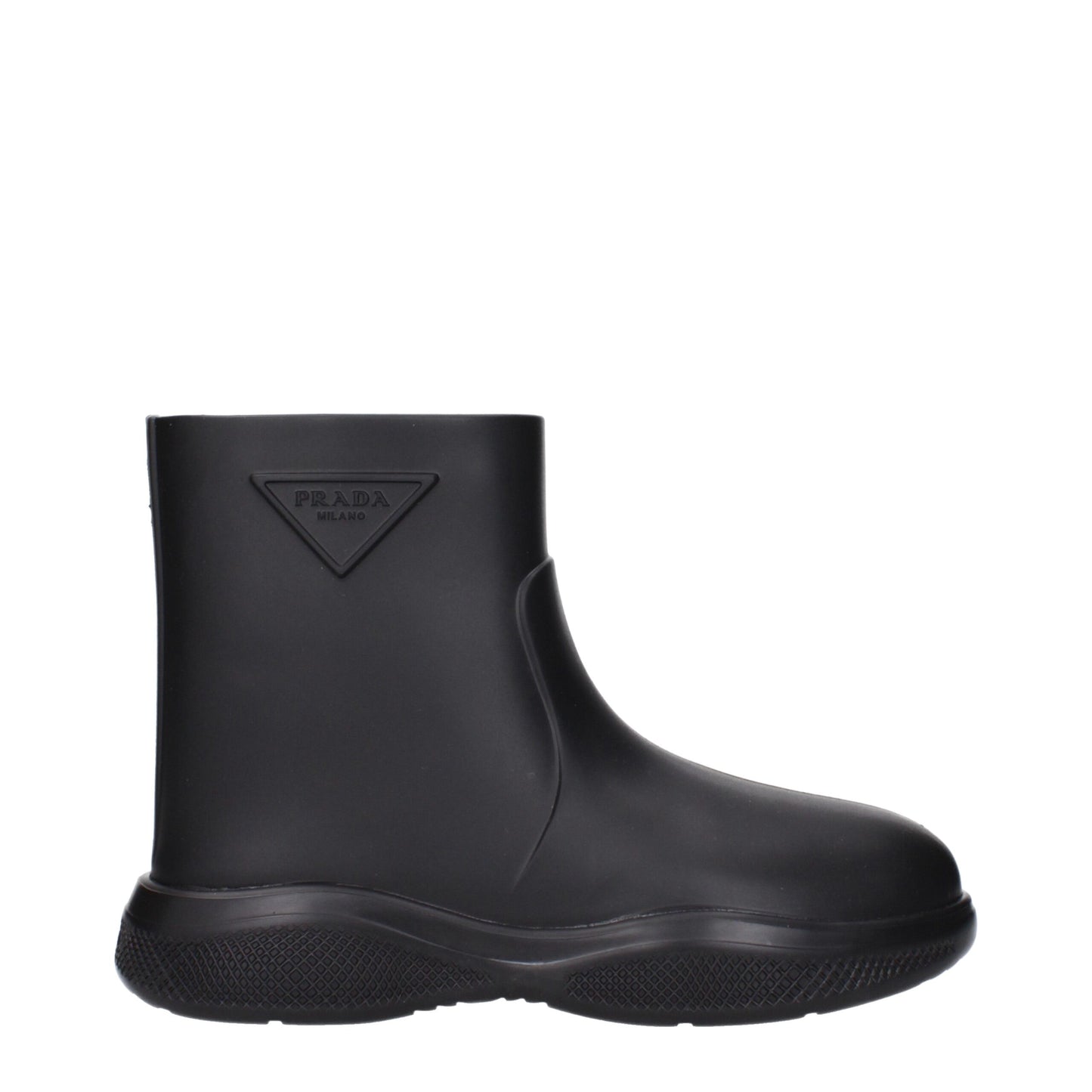 Prada Black Rubber Rain Ankle Boots