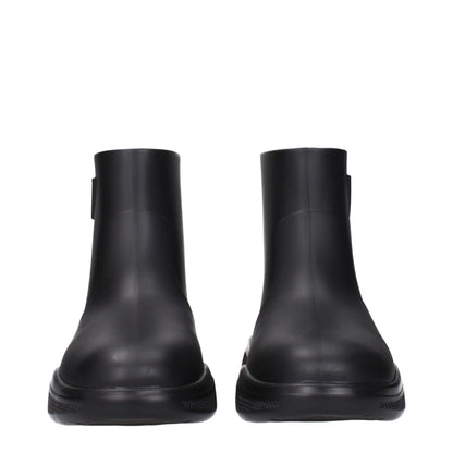 Prada Black Rubber Rain Ankle Boots