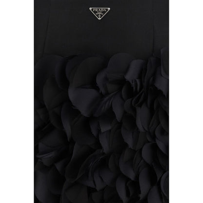 Prada Silk Mini Skirt with Floral Embellishments