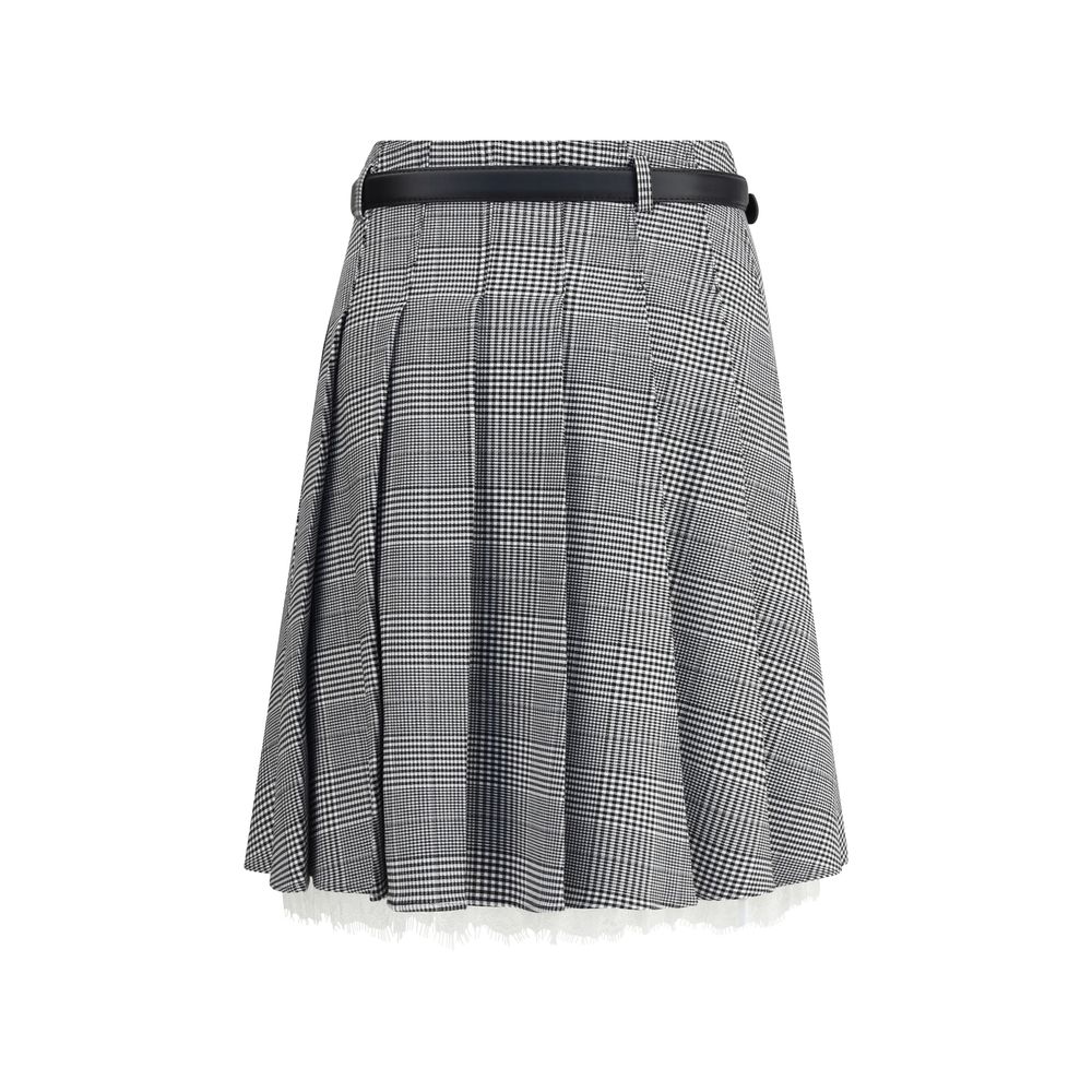 Self-Portrait Prince of Wales Print Miniskirt