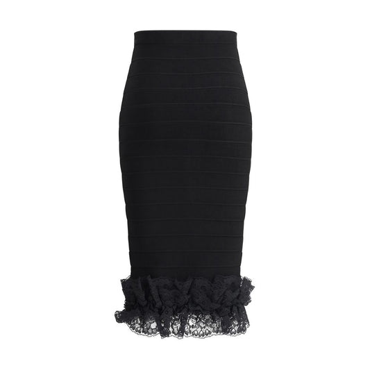 Self-Portrait Lace Detail Midi Skirt