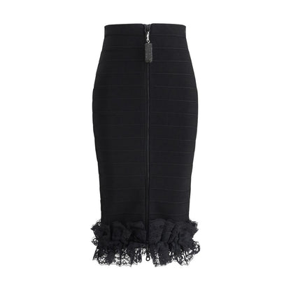 Self-Portrait Lace Detail Midi Skirt